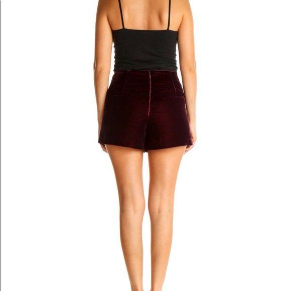 Free People Purple Solid Velvet Bohemian Shorts Size 12 - Picture 2 of 8